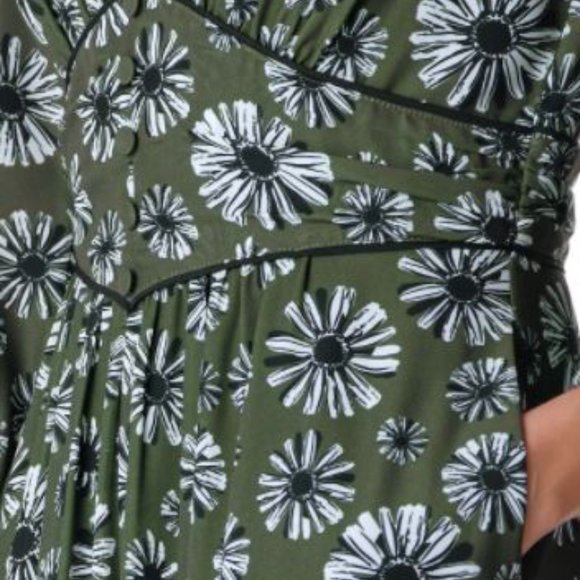 Wayward Francies eShakti Custom Dress Faux Button Waist Floral Print Size M-10P - Picture 2 of 2